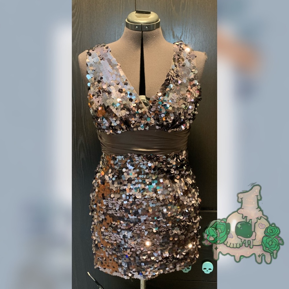 Silver Sequin Dress
